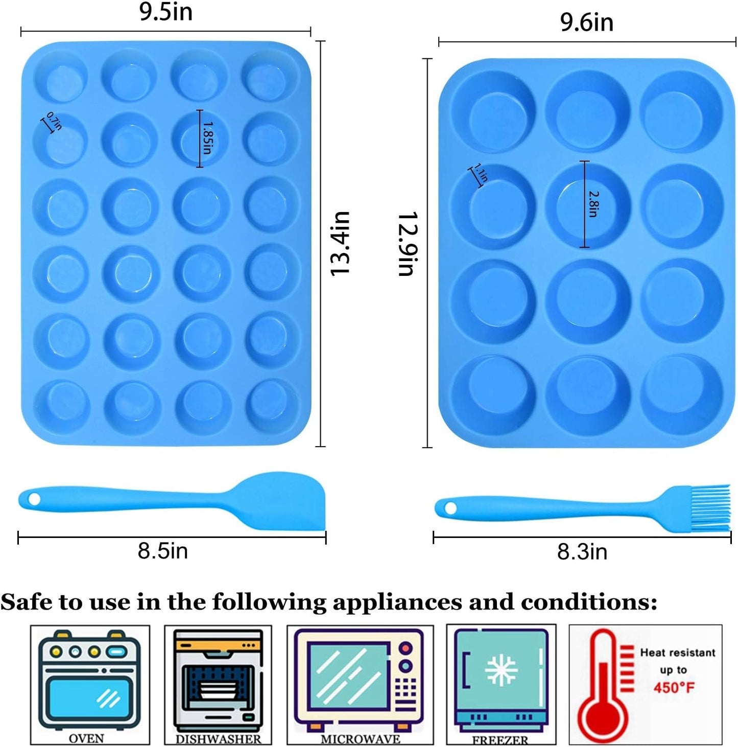 2Pack Silicone Muffin Pans with Metal Reinforced Frame,12 Cup Regular Size Silicone Cupcake Pan,Muffin Tin,Nonstick Cupcake Baking Molds for Muffins,Cupcakes,Egg Bites,BPA Free (2Pack Red)