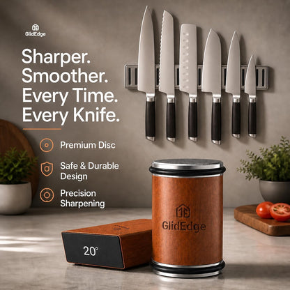 Rolling Knife Sharpener with Diamond, Ceramic & Stainless Steel Discs