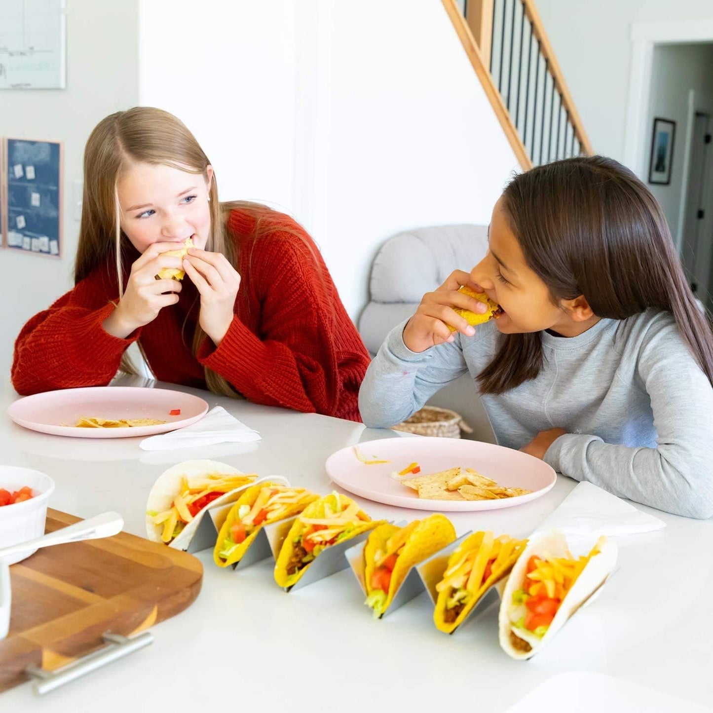 Metal Taco Holder - Stainless Steel Taco Trays- Dishwasher, Oven, and Grill Safe - Great for Sandwiches and Hotdogs Too (1)