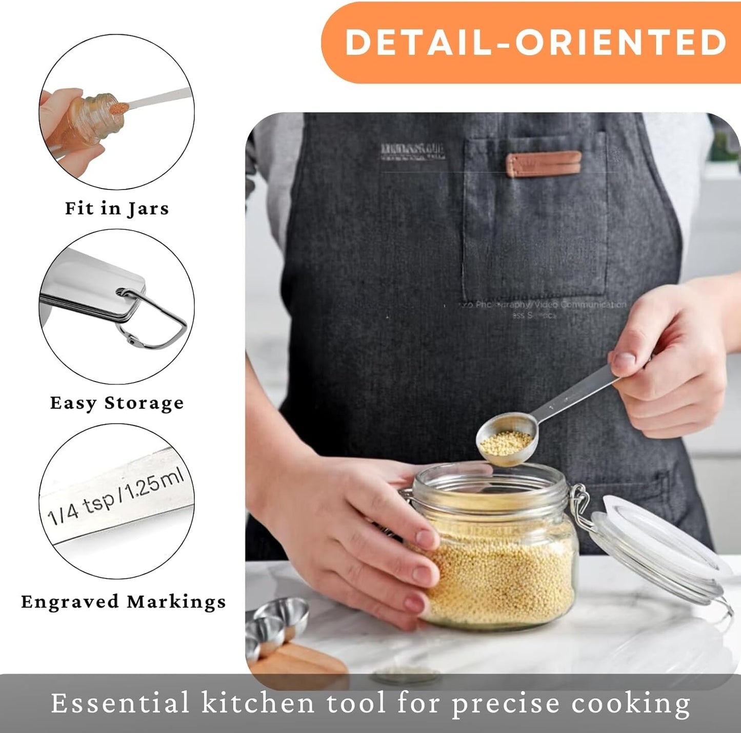 30PCS Measuring Cups and Spoons Set, 7 Nesting Measuring Cups, 18 Measuring Spoons and 5 Mini Spoons, Stainless Steel Kitchen Measuring Set for Dry and Liquid Ingredients, Perfect for Cooking & Baking