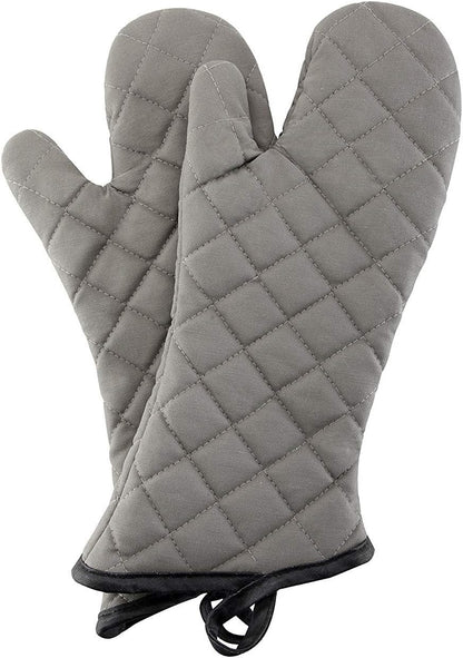 ARCLIBER Grey 13" Quilted Oven Mitts 1 Pair Flame Heat Resistant