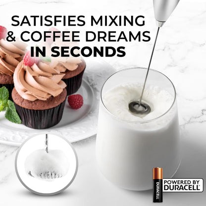 Zulay Kitchen Rechargeable Milk Frother Handheld - Frother Wand, Drink Mixer, Electric Whisk Frother, for Cappuccinos, Matcha & Protein Powder - Dynamic 3 Whisk, 3 Speed 500mAh Black - Colors C