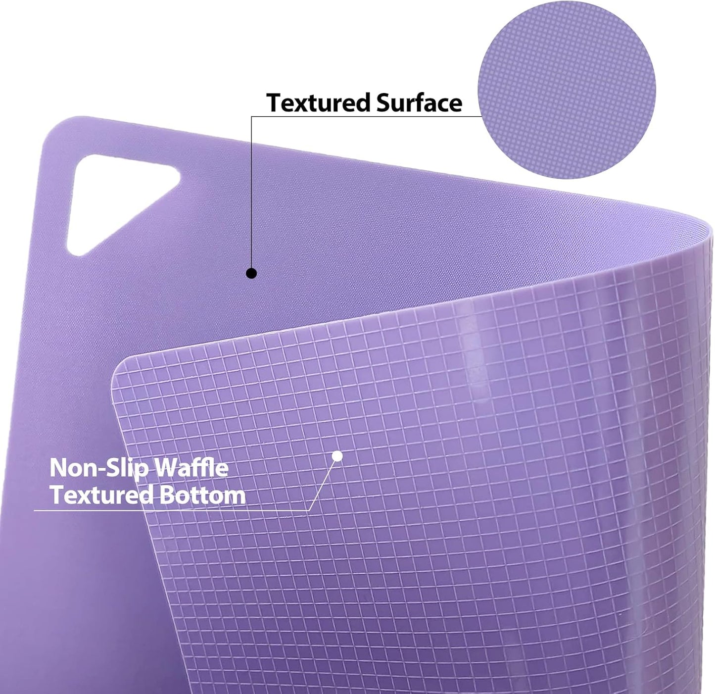 WK Flexible Plastic Cutting Boards Mats for Kitchen, Flexible Non Slip Cutting Mat, Thin Cutting Sheets, BPA Free, Dishwasher Safe, Multi Sizes