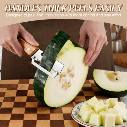 2026 Upgrade Vegetable Peeler With Wooden Handle, Stainless Steel Wide Blade Potato and Carrot Peeler, 3-in-1 Veggie Peeler With Scallion Shredder and Bottle Opener for Kitchen, Camping and Trave