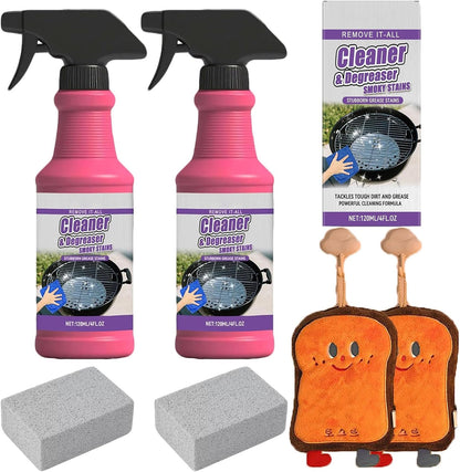 Fast-Acting Heavy-Duty Grill Degreaser Spray, BBQ Cleaner for Gas, Charcoal & Smoker Grates, Leak-Proof 4 Fl Oz Travel Size (3pc)