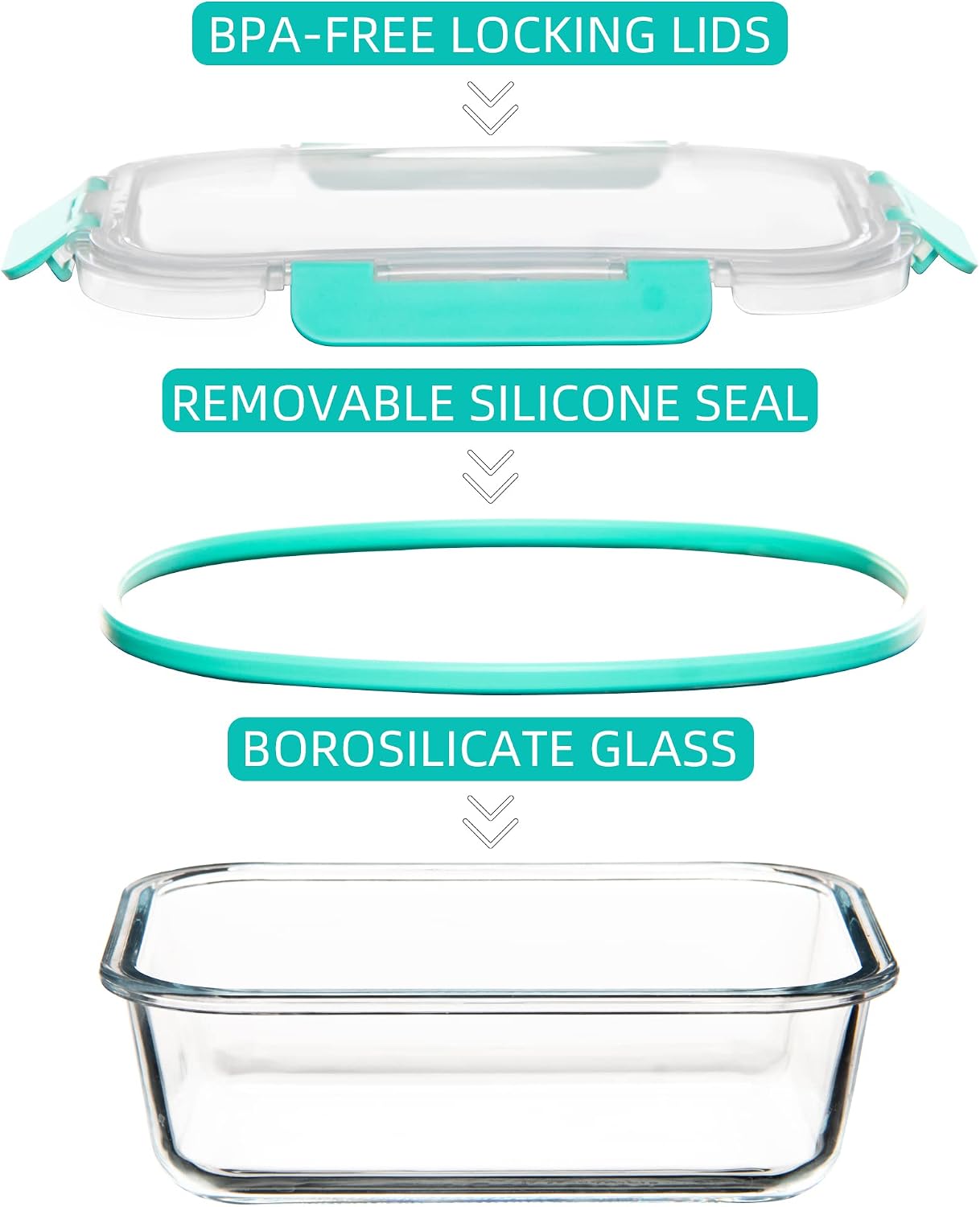 12 Pack Glass Storage Containers with Lids, Leak-Proof Meal Prep Containers, Dishwasher/Microwave/Oven/Freezer Safe Glass Food Storage Containers for Leftovers, to Go
