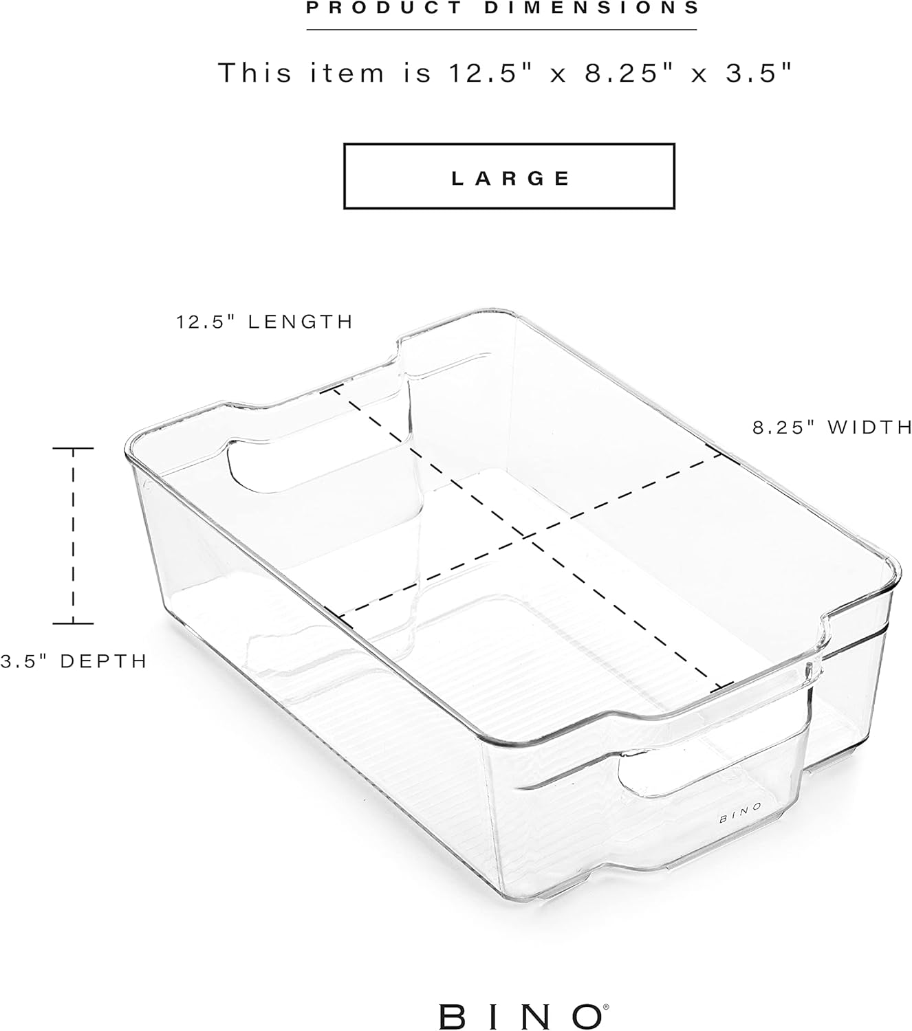 BINO | Stackable Storage Bins, X-Large - 2 Pack | THE STACKER COLLECTION | Clear Plastic | Built-In Handle | BPA-Free | Containers for Organizing Kitchen Pantry | Multi-Use Organizer