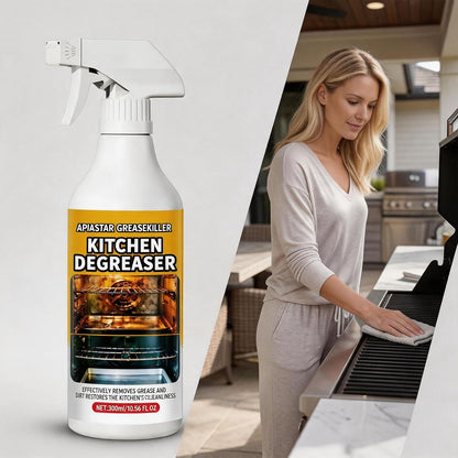 Apiastar Greasekiller Spray, 300ml Apiastar Grease Killer for Grill, Greasekiller Spray Grill Cleaner, Heavy Duty Degreaser, Multi-Use for Grills, Oven, Air Fryer, Home & Commercial Kitchen (2PCS)
