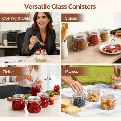 ComSaf Glass Pantry Jars with Airtight Lids 0.7 Gallon 2 Pack Wide Mouth | Flour sugar rice, Sourdough pickling, Pantry organization, Scoop included, Baking supplies, Bulk food storage, Large capacity
