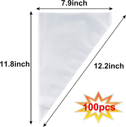 Piping Bags and Tips Set, 100 PCS 12in Pastry Bags, Piping Bags Disposable