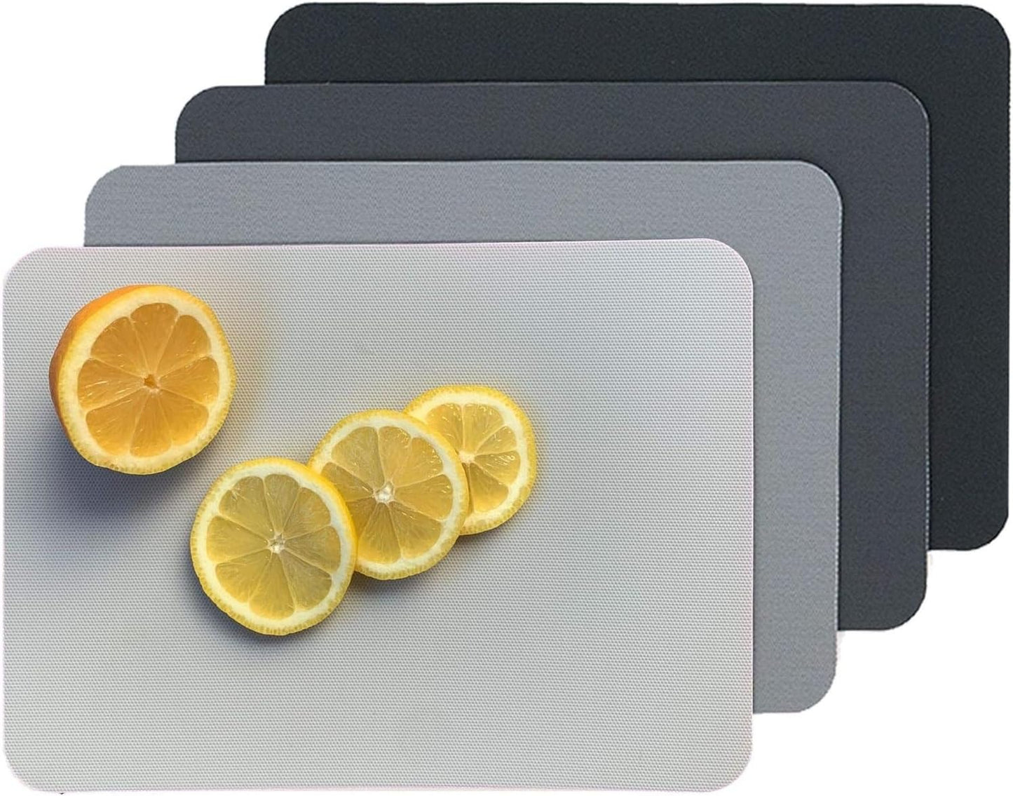 Simply Genius Flexible Cutting Board Set - Color-Coded Plastic Cutting Board Mats - Dishwasher-Safe Chopping Surfaces - Space-Saving Kitchen Mat Storage - 4-Pack Multicolor 11.5 x 15 in