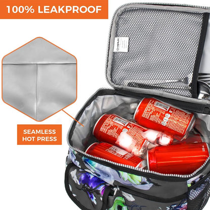 opux Insulated Lunch Bag for Men Women, Leakproof Black Lunch Box for Work, Portable Soft Lunch Cooler Bag with Shoulder Strap, Adult Lunchbox Lunch Pail for Kid Boy Girl School, 14 Can/8L