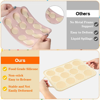 Silicone Muffin Pan for Baking - 2 Pack Cupcake Pan Egg Bite Molds, Nonstick Muffin Tin with Metal Frame, 12 Silicone Cup Cakes Chocolate Candy Bakeware for Baby Shower Birthday (Regular Size)