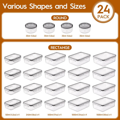 40 PCS Food Storage Containers with Lids Airtight (20 Containers & 20 Lids), Leak proof Meal Prep Container Set for Kitchen Storage, BPA-free, PVC-free Plastic, Microwave/Dishwasher Safe, Labels & Pen