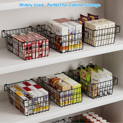 Freezer Organizer Bins, Large Capacity Stackable Baskets for Deep Chest Freezer Easy Get and Sort Bottom Frozen Meats Food Storage Containers Pantry Storage and Organization, 4pcs