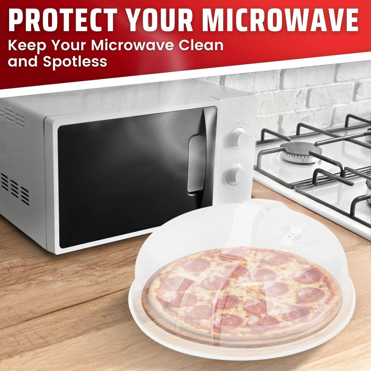 Flexzion 10.5 Inch Microwave Splatter Cover - BPA-Free Anti-Splatter Microwave Cover with Adjustable Steam Vent, Dishwasher Safe, Transparent Plastic Food Covers for Microwave Cooking