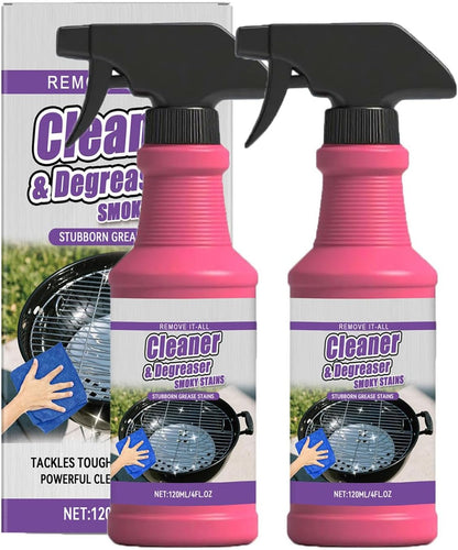 Fast-Acting Heavy-Duty Grill Degreaser Spray, BBQ Degreaser Cleaner Heavy Duty, Smoky Stains, And Stubborn Grease (2Pcs)