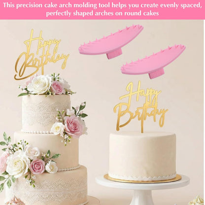 2Pcs Pink Cake Leveler Tool, 3D Cake Arch Guide Tool for 6"-10" Round Cakes Bakers
