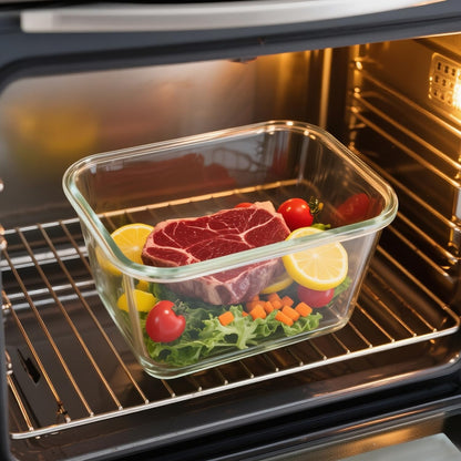 2 Pack Large Glass Storage Containers with Lids 85oz/10.5cup Big Airtight Glass Food Storage Containers for Rotisserie Chicken Watermelon Meal Prep, BPA Free, Freezer Dishwasher Oven Safe