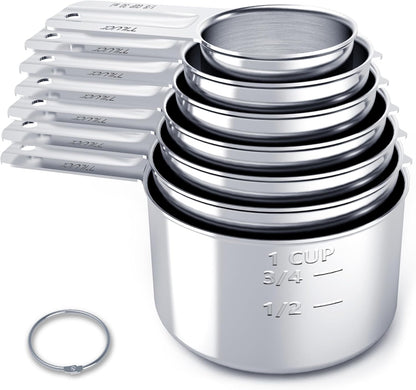 TILUCK Stainless Steel Measuring Cups Set,Kitchen Gadgets for Cooking & Baking,Set of 5