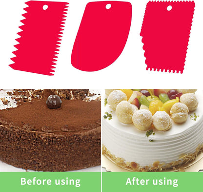 Cake Scraper, 6 Pcs Cake Smoother Scraper, Dough Scraper Blue