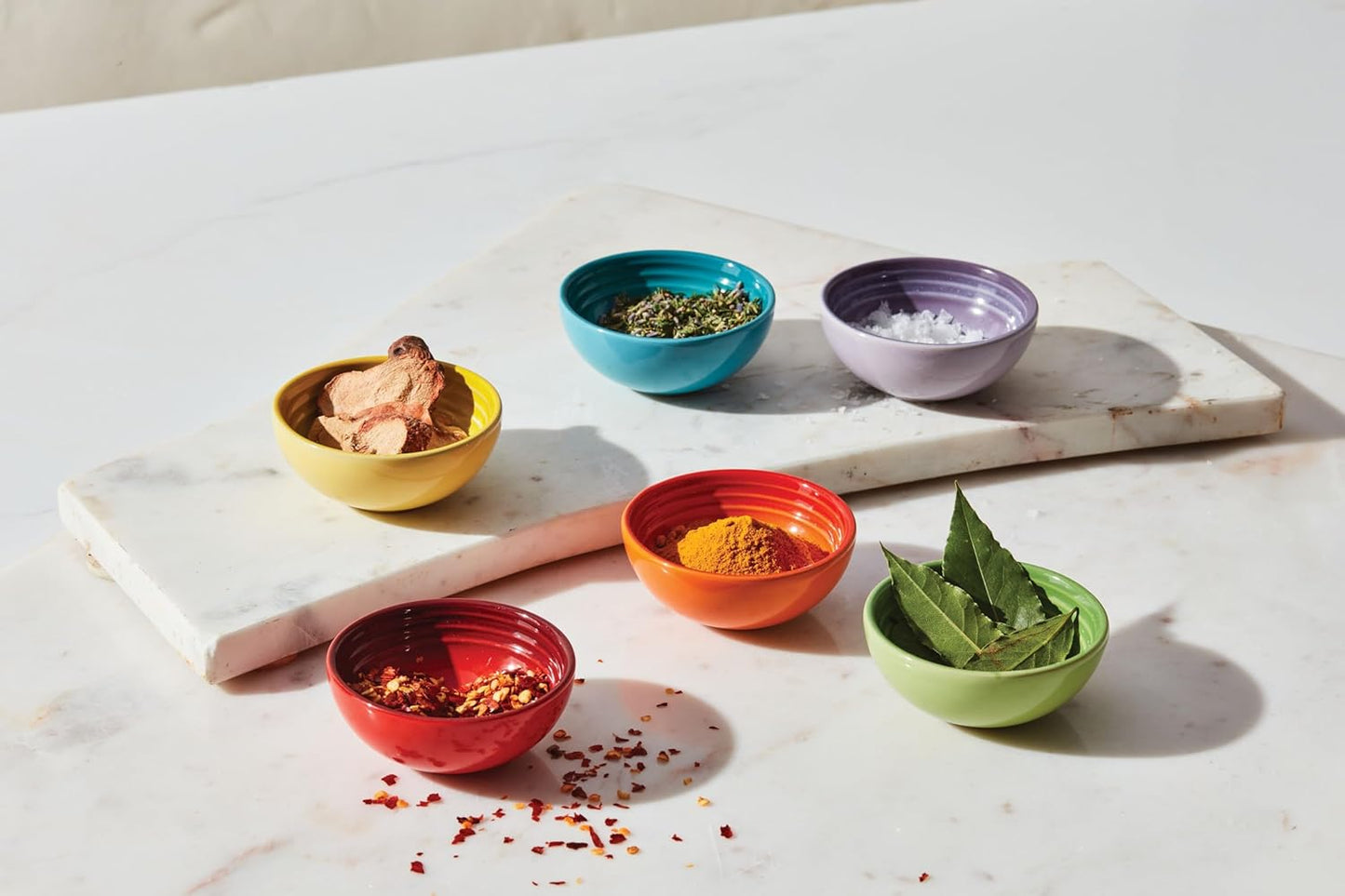 Le Creuset Stoneware Set Of 6 Vancouver Pinch Bowls, Pastel Multi Color