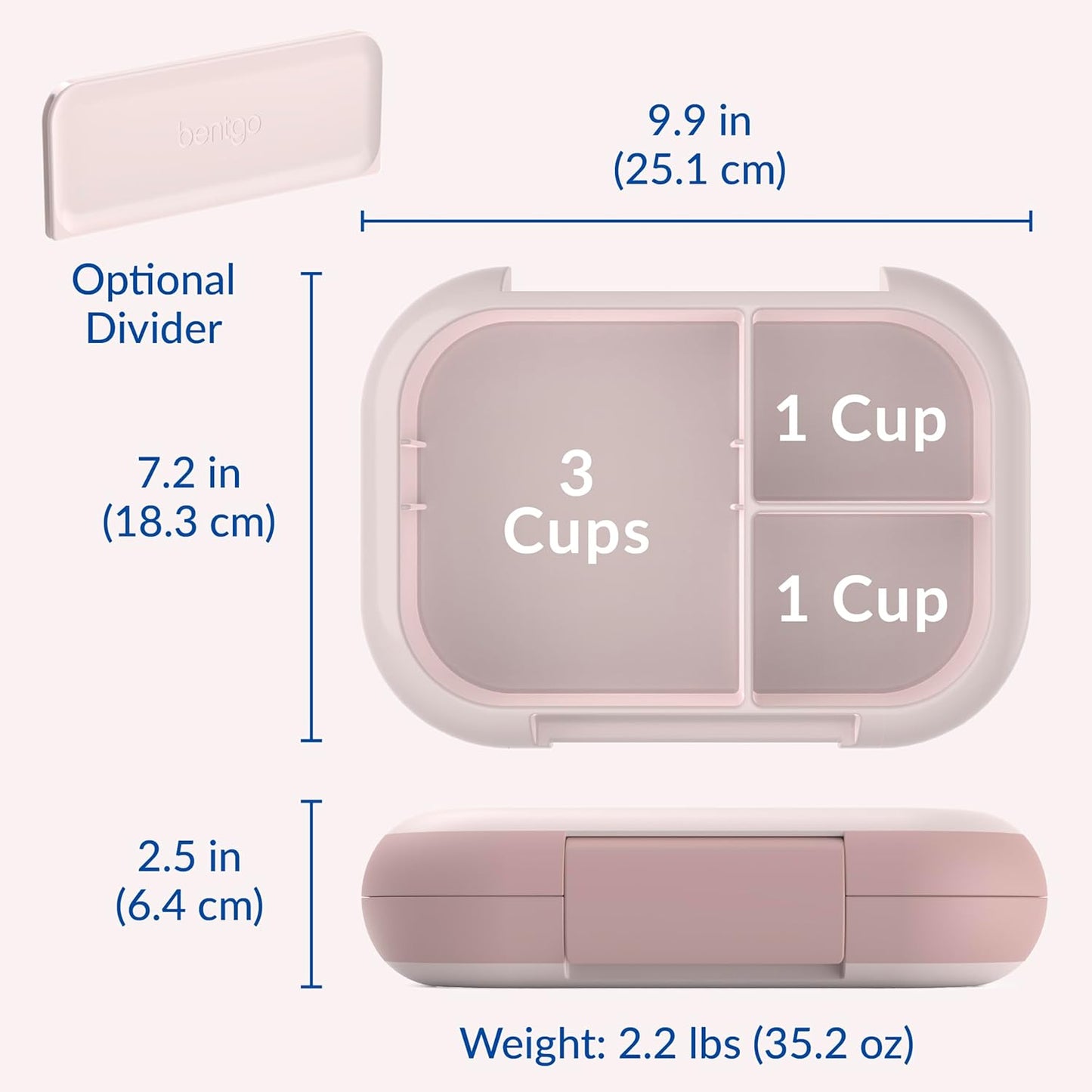 Bentgo Chill Max Leak-Proof XL Lunch Box - Included Ice Pack Keeps Food Cold; 5-Cup Capacity for Adults & Ages 8+, 3 or 4 Compartment Bento Box, BPA-Free, Dishwasher Safe (Bone & Glacier Blue)