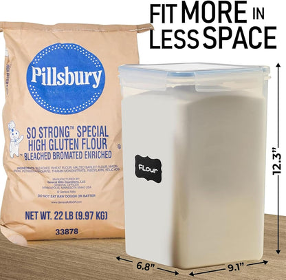 Flour Storage Container 2 PC [8.5L / 287 Oz] Extra Large Food Storage Containers with Lids - Airtight, Leak Proof, BPA-Free Plastic Flour Sugar Storage Containers - Bulk Storage for Kitchen & Pantry