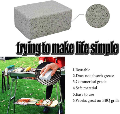 Elaziy Grill Griddle Cleaning Brick Block Ecological Grill Cleaning Brick De-Scaling Cleaning Stone for Removing Stains BBQ(4 Pack)