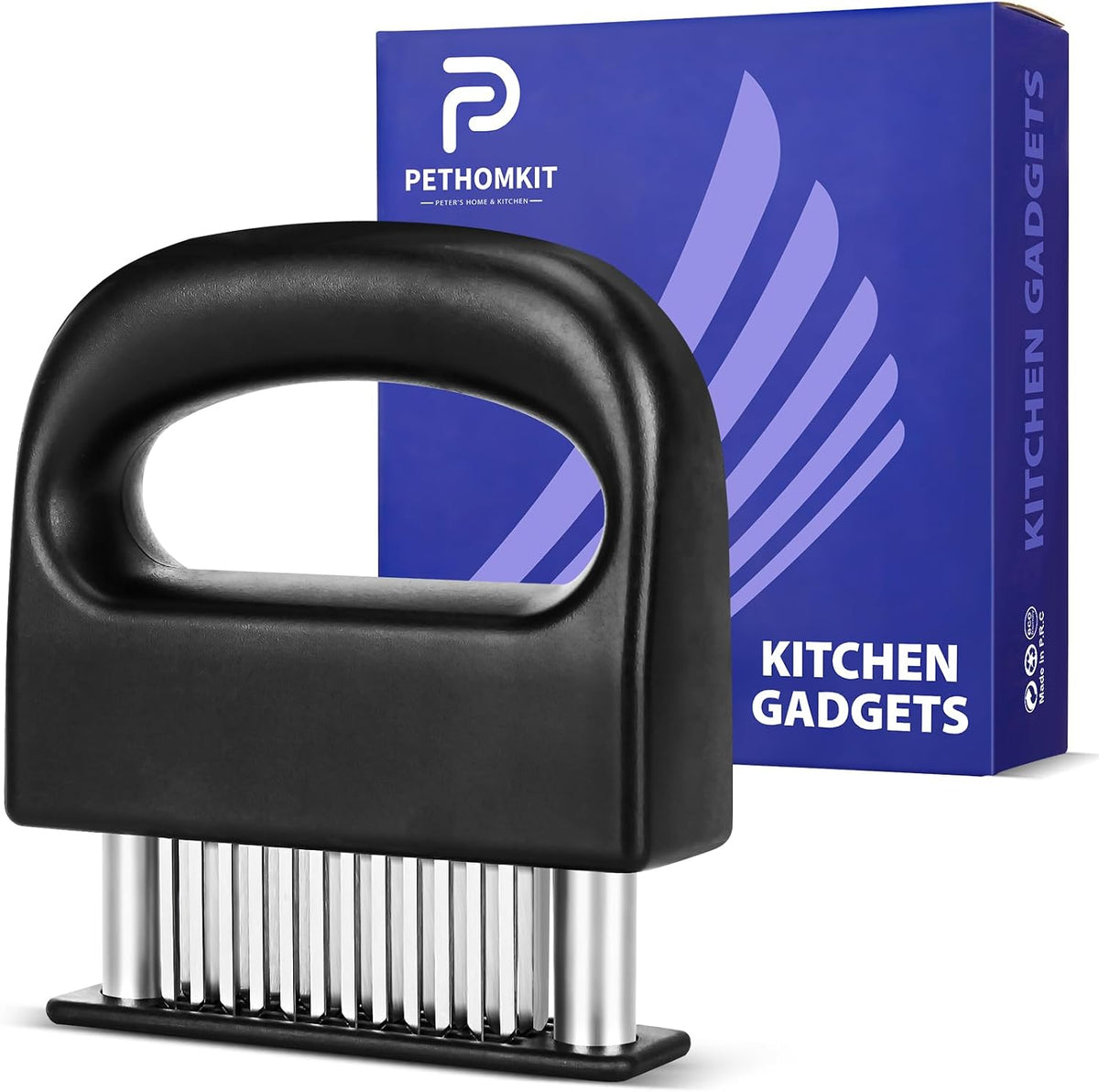 Meat Tenderizer Tool with 48 Stainless Steel Ultra Sharp Blades