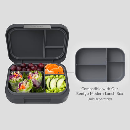 Bentgo® Modern Tray with Matte Lid - Reusable, BPA-Free, Meal Prep Containers for Adults with Removable Divider - 3 or 4 Compartments for Healthy Portioned Meals At Home & On the Go (Navy)