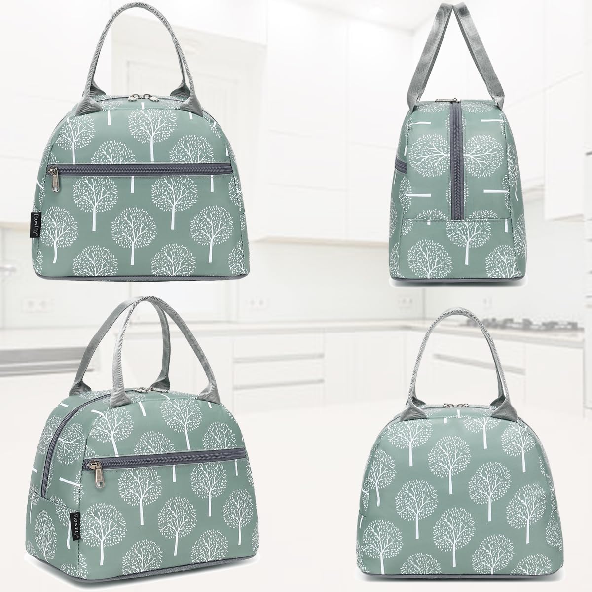 FlowFly Insulated Lunch Cooler Bag - Tote Bag Organizer for Women/Men, Black - Colors B