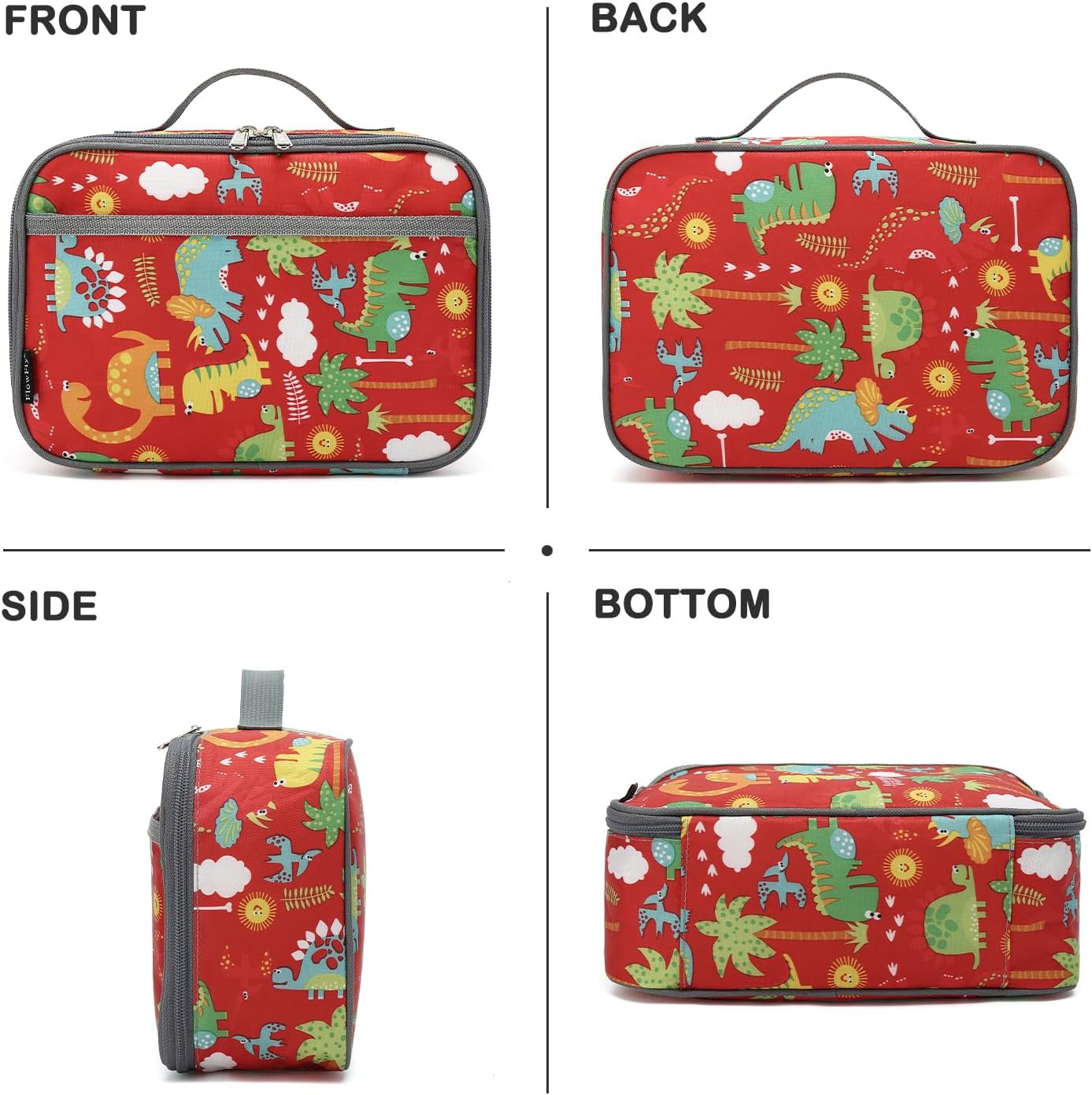 FlowFly Kids Lunch box Insulated Soft Bag Mini Cooler Back to School Thermal Meal Tote Kit for Girls, Boys, Astronaut - Colors A