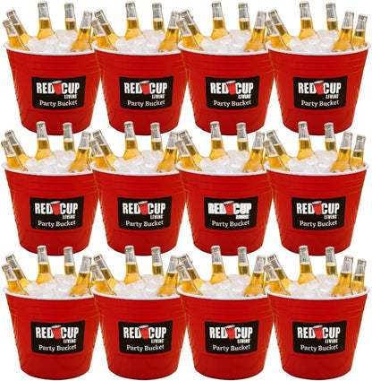 Red Cup Living Large Party Ice Bucket, 201 oz Insulated Drink Cooler for Parties, Bar & Kitchen, Durable Plastic Beer, Wine & Champagne Beverage Tub for Holiday