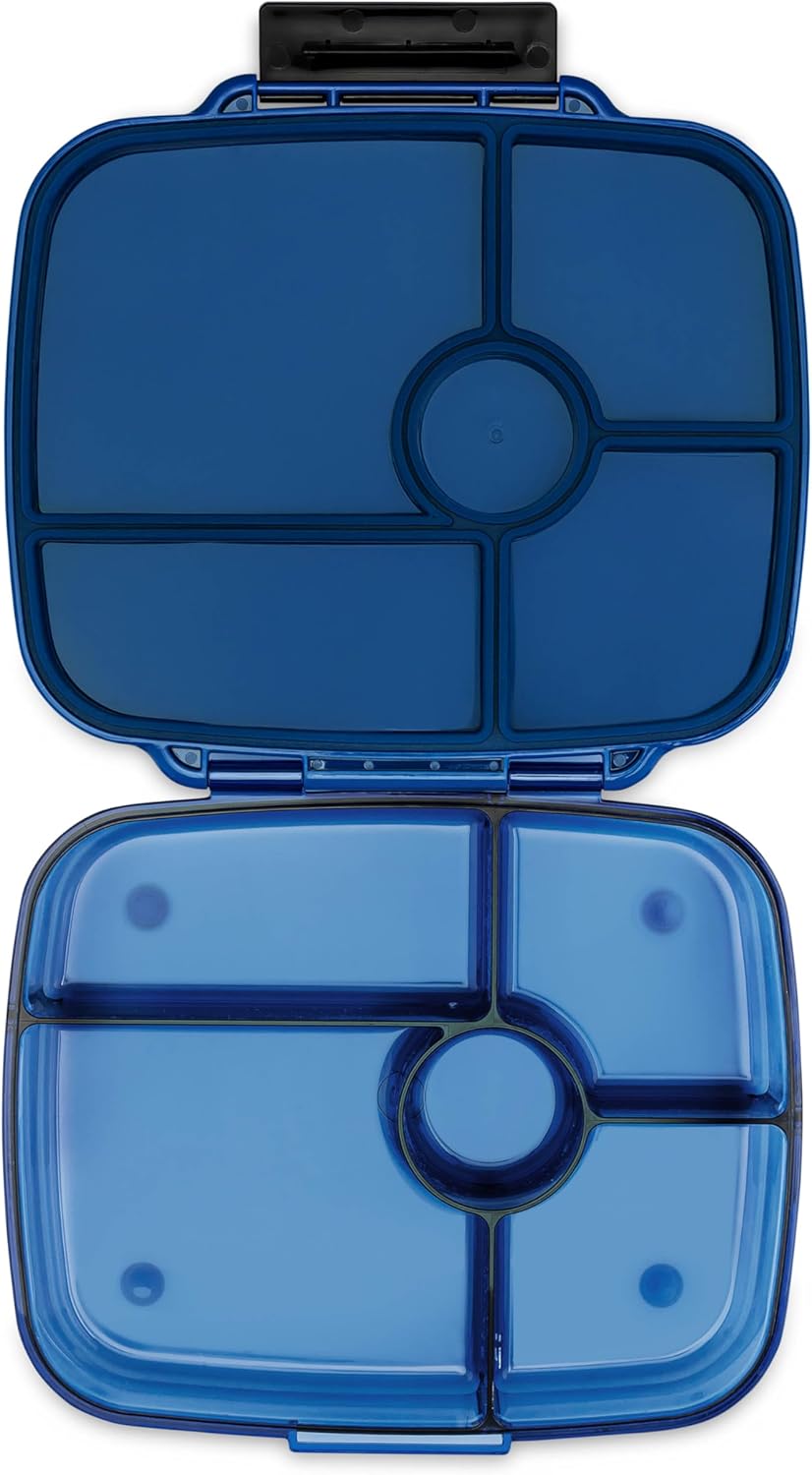 Yumbox Go Leakproof Bento Lunch Box, 5 Compartments, Charcoal Gray | Deep Portioned Tray | Removable Silicone Gasket | Lightweight Construction | Fits Most Lunch Bags | Easy-Clean Design