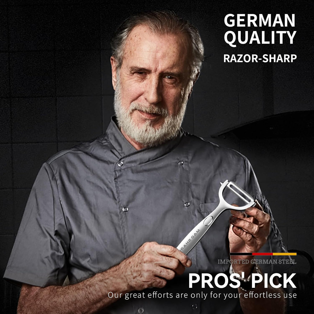 MAD SHARK Ultra Sharp Vegetable Peelers for Kitchen 10 Years No Rust Stainless Steel Serrated Potato Peeler Easy to Use Y Peeler with Durable Non-Slip Ergonomic Grips for Carrots, Fruits, Veggie