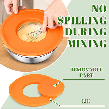 21PCS Mixing Bowls with Lids Set - 7 Nesting Mixing Bowls, 3 Graters, 11 Baking Tools, Lids, Stainless Steel Mixing Bowl for Mixing & Baking, Size 0.7/1.1/1.5/2.1/3.5/4/4.5 QT, Colorful