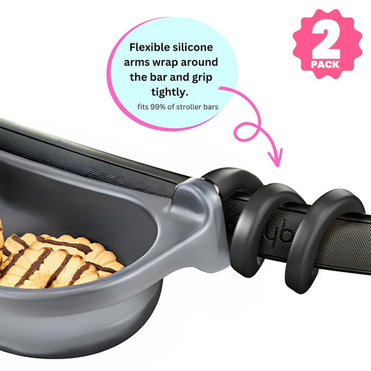 Swanoo Universal Stroller Snack Tray | Compatible With Nuna Mockingbird Bugaboo Uppababy | Stroller Bumper Bar Tray Attachment with Cup Holder | Baby Toddler Disneyland Essentials Stroller Accessories