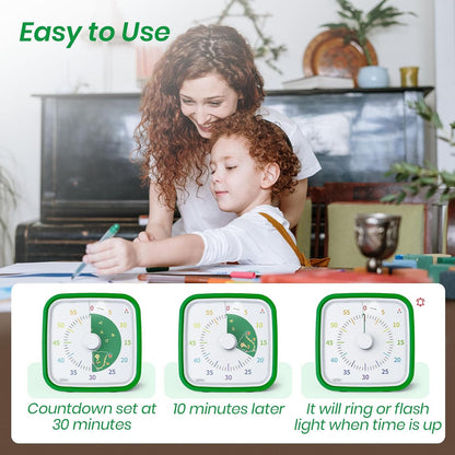 Yunbaoit Rainbow Visual Timer for Kids, 60-min Countdown Timer, Blue