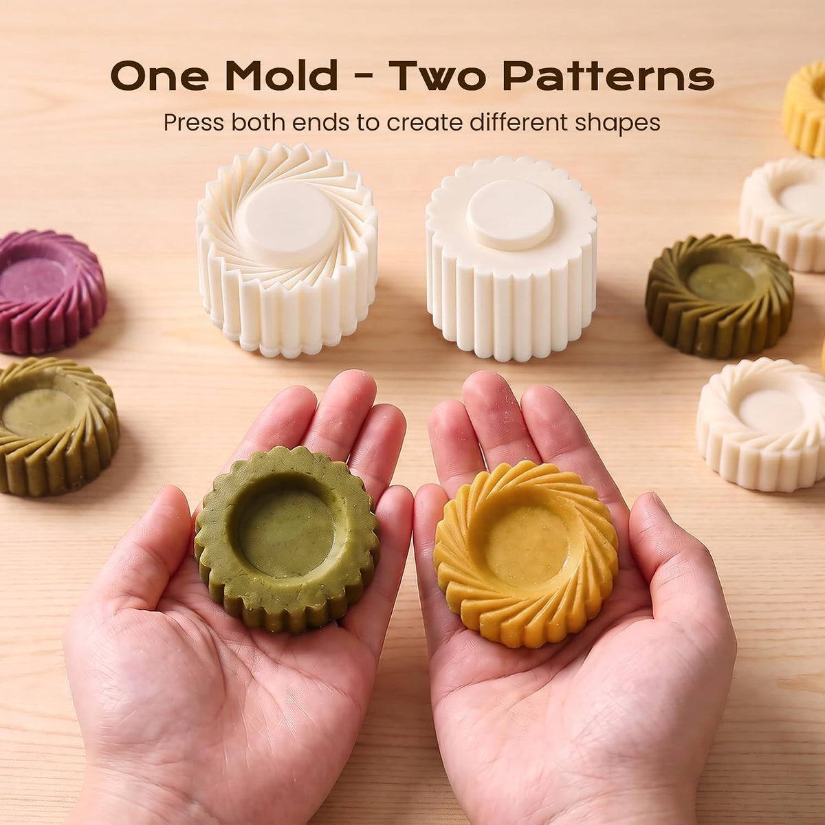 Creative Double-Ended Pastry Mold, 2027 New 2 in 1 Mooncake Mold (2)