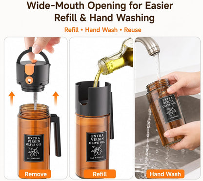 2-in-1 Oil Sprayer Dispenser, Beige, 500 ml