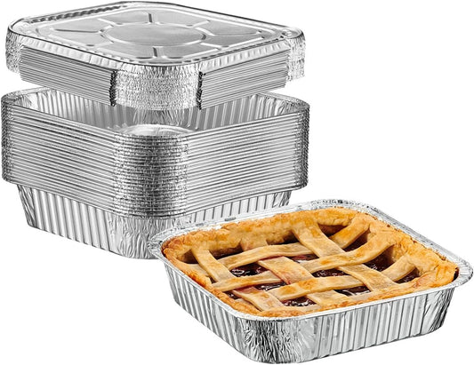 GUSTO [30 Count 9x13 Inch Aluminum Pans, Half Size Deep Steam Foil Pans - Table Pans for Baking, Cooking, Heating, Storing and Food Prepping - (Formerly Comfy Package)