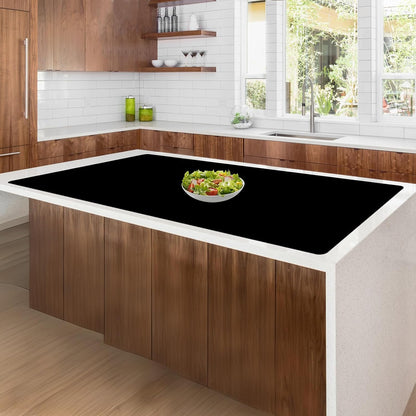 47.2"x23.6"(120cmx60cm) Large Silicone Mat for Kitchen Counter, Non-Slip Heat Resistant Countertop Protector, Waterproof Multipurpose Mat for Kitchen Island, Black
