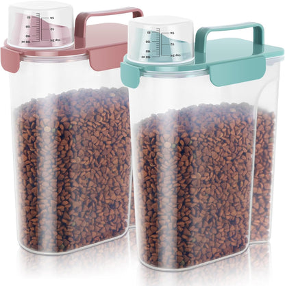 LEAWALK 5Lbs Airtight Cat Dog Food Storage Container with Upgraded Large Nozzle BPA-Free, Pet Food Storage Containers for Rice, Grain, Pet Food, Flour, Dog Treat Storage (Dark Gray, 5L-1pack)