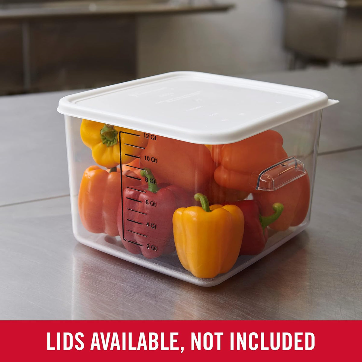 Rubbermaid Commercial Products Space Saving Square Food Storage Container 6 Quart Clear for Kitchen/Sous Vide/Meal Prep
