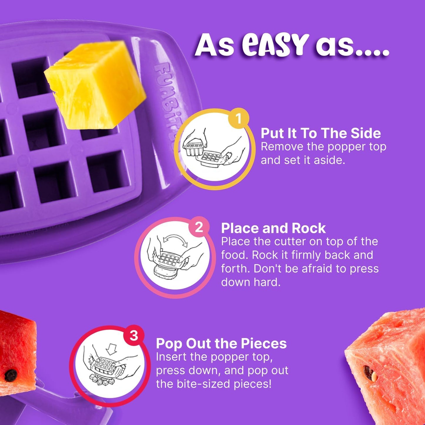 FUNBITES Crustless Sandwich Cutter for Kids Lunch, Uncrustable Sandwich Cutter (6-piece set), Bite-Size Food Cutter for Toddlers, Bento Box Accessories, Dishwasher Safe, Squares/Hearts/Triangles 3pk