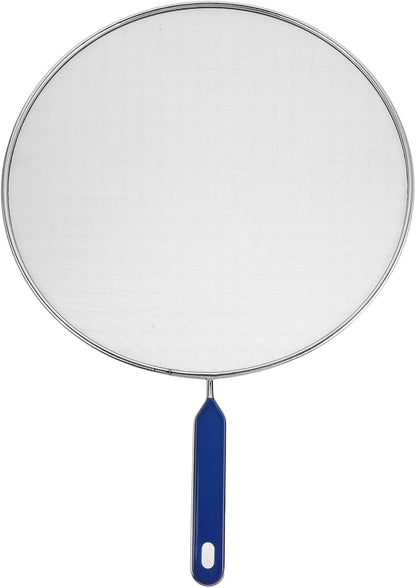 Splatter Screen for Frying Pan - 18.5" Stainless Steel Grease Splatter Guard with Fine Mesh & Heat-Resistant Handle - Oil Splash Shield for Bacon Frying and Cooking