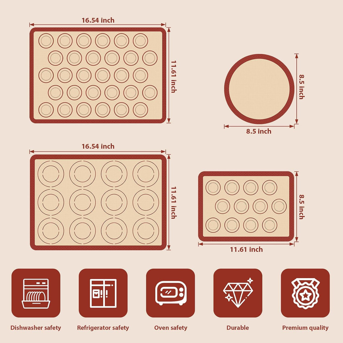 Silicone Baking Mat, Nonstick & Reusable