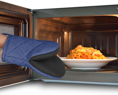 Goldmeet Mini Oven Mitts 2-Pack, 7"x5.5", 500°F Silicone Grip, Gray
