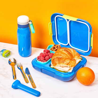ZOKU Kids Pocket Utensil Set, Kitty - Stainless Steel Fork, Knife, and Spoon in Case - Portable Design for Travel, School, Picnics, Camping and Outdoor Home Use